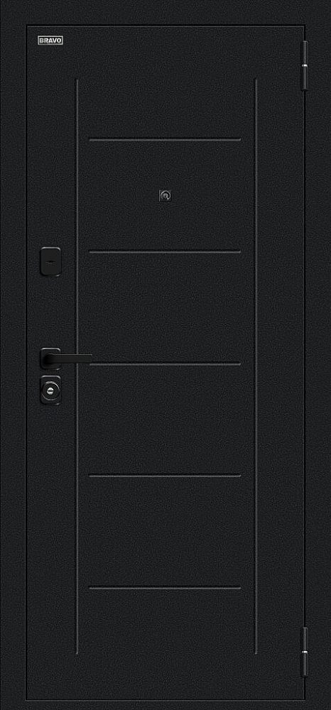 Дверь Борн/SBlack Букле черное/Bianco Melinga BR6182