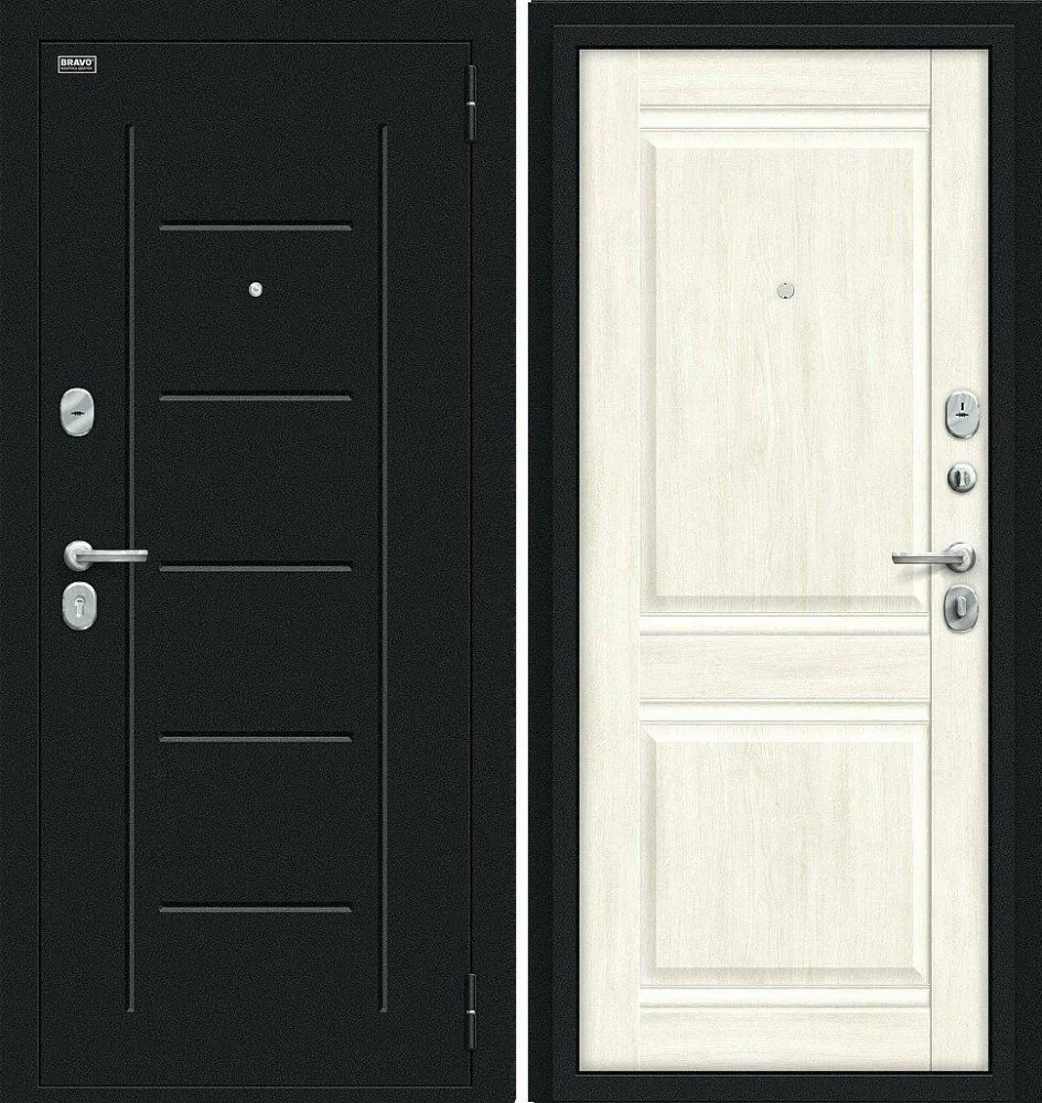 Фото Дверь Браво Некст Kale Букле черное/Nordic Oak DIS006731