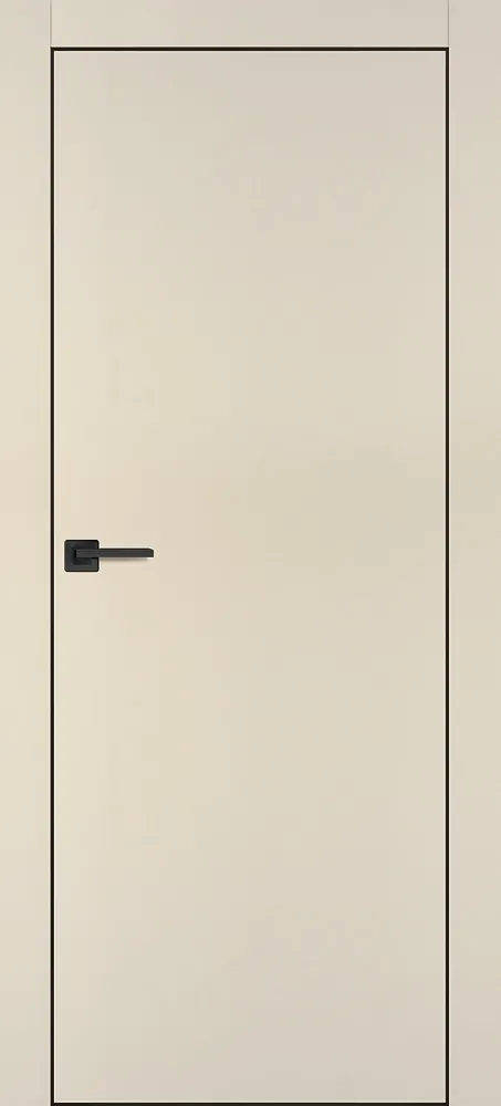 Межкомнатная дверь PX-1 черная кромка с 4-х ст. Бежевый матовый